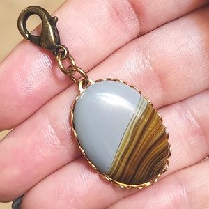 Anthropologie Banded Agate Cabochon Charm